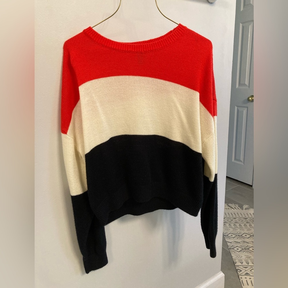 H&M red, white and blue striped sweater size large